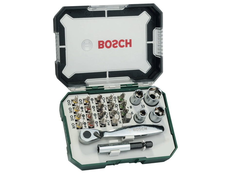 Screwdriver Bit and Ratchet Set, 26 Piece