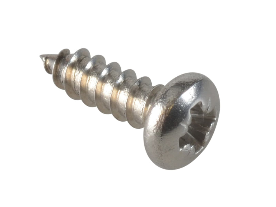 Self-Tapping Screw Pozi Compatible Pan Head SS 3/8in x 4 ForgePack 80