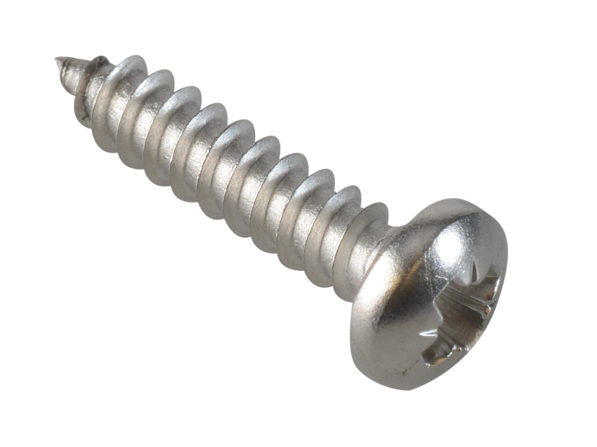 Self-Tapping Screw Pozi Compatible Pan Head SS 3/4in x 8