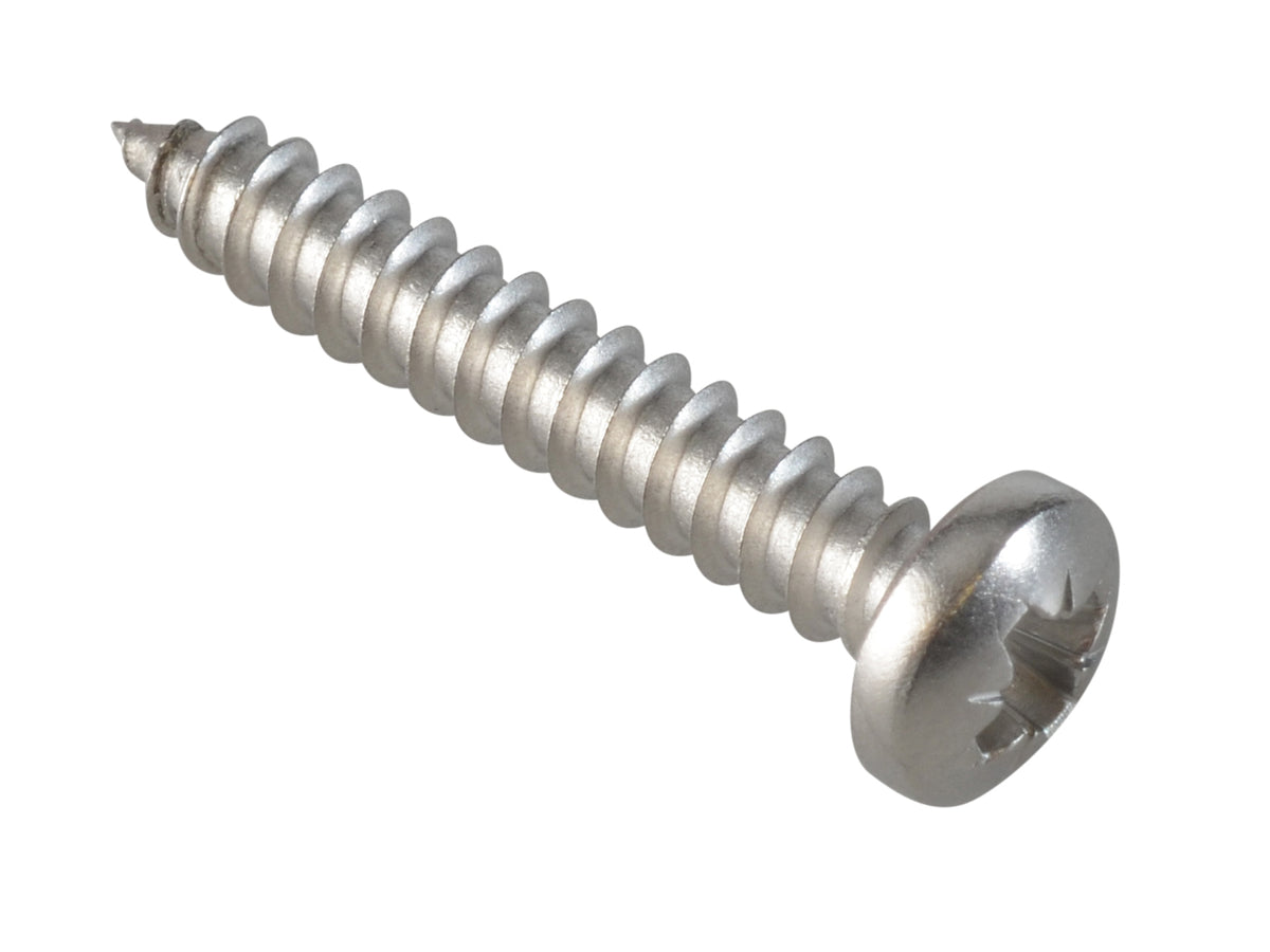 Self-Tapping Screw Pozi Compatible Pan Head SS 1in x 8