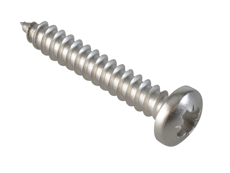Self-Tapping Screw Pozi Compatible Pan Head SS 1in x 8