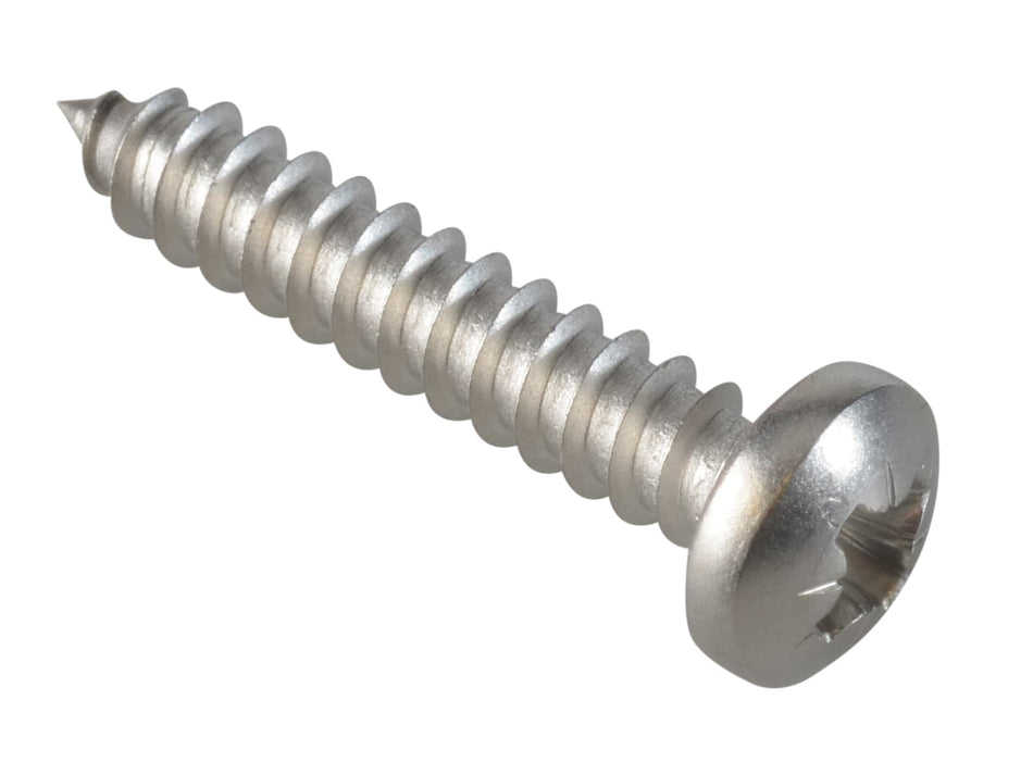 Self-Tapping Screw Pozi Compatible Pan Head SS 1in x 10 ForgePack 15