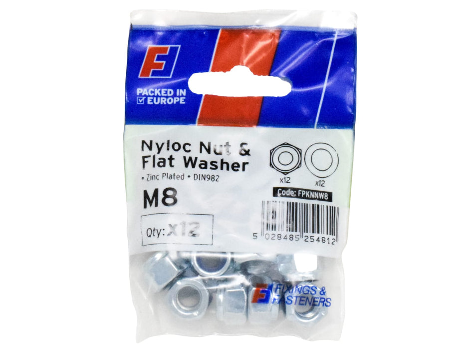 Nyloc Nut & Washer M8 ForgePack 12