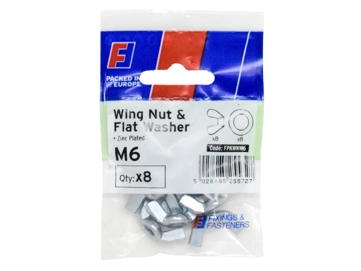 Wing Nut & Washer M6 ForgePack 8