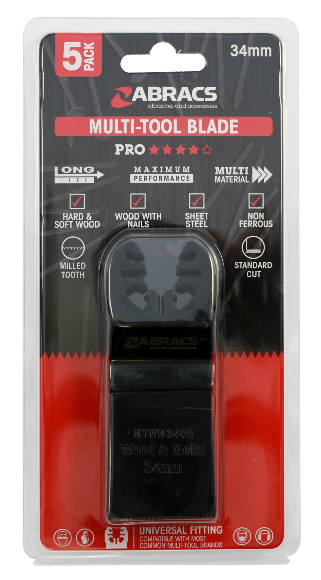 PRO Multi-Tool Blade Wood Metal 34mm 5pc