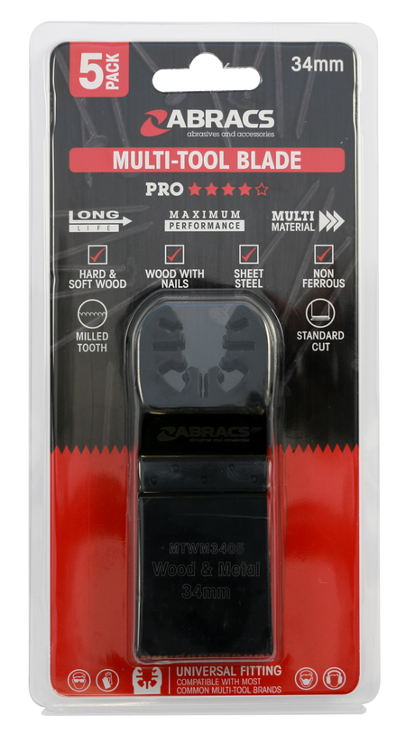 PRO Multi-Tool Blade Wood Metal 34mm 5pc