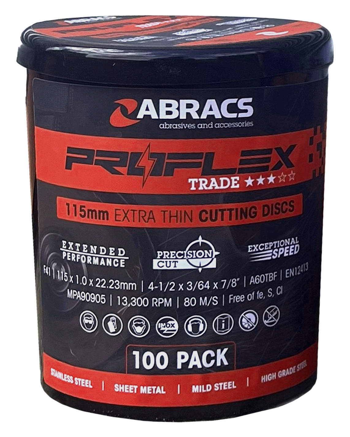 PROFLEX INOX Cutting Disc Tub of 100