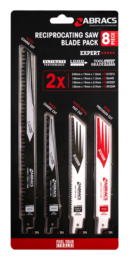8pc Reciprocating Saw Blade Mixed Pack