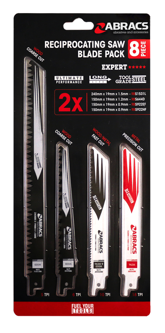 8pc Reciprocating Saw Blade Mixed Pack