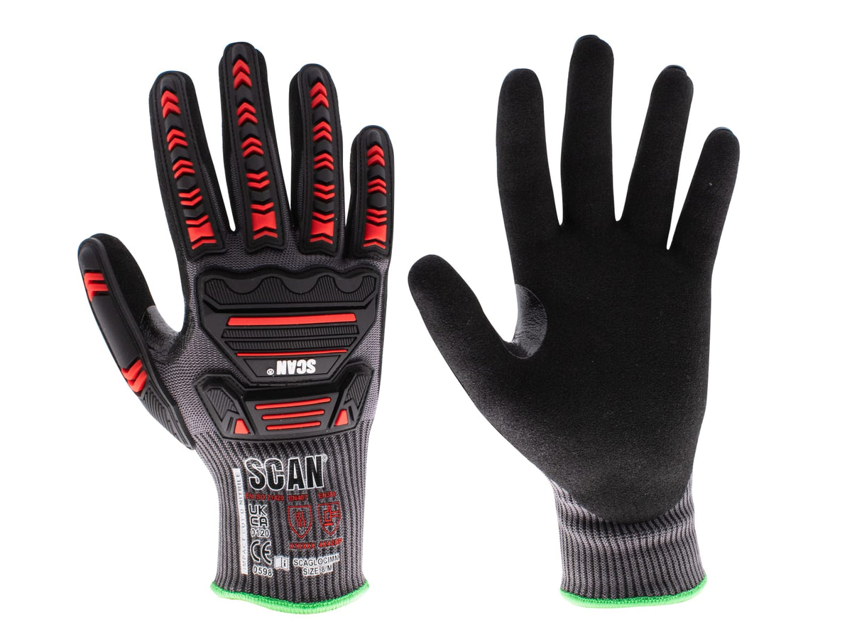 Nitrile Palm Impact Cut D Gloves - L (Size 9)