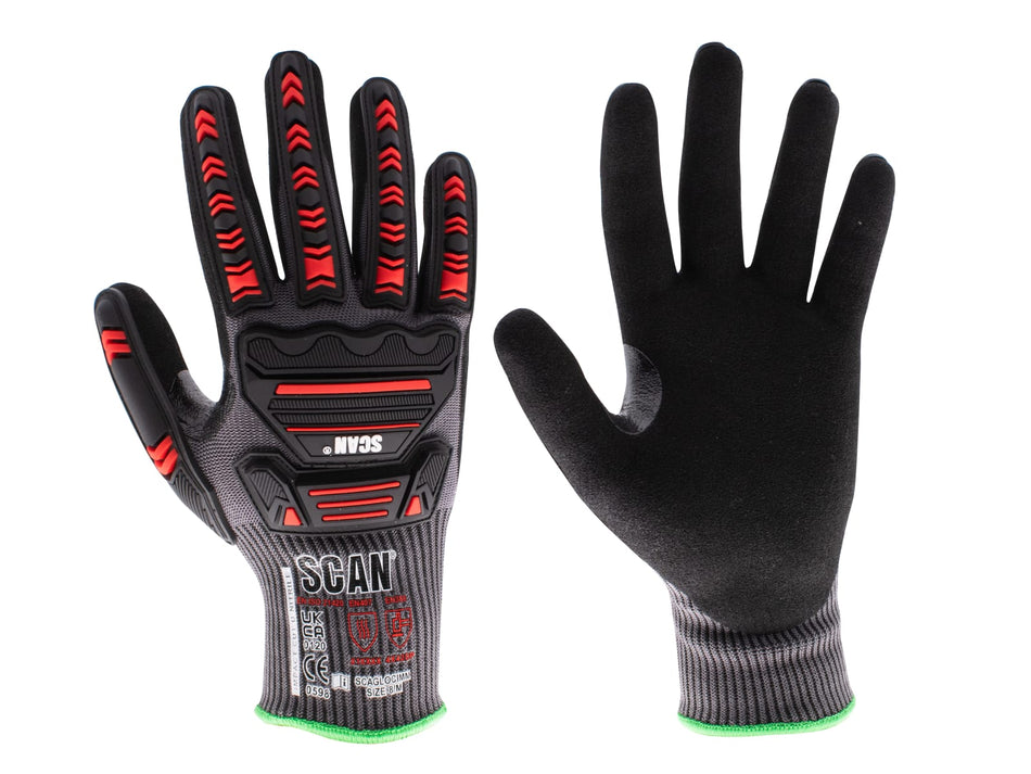 Nitrile Palm Impact Cut D Gloves - L (Size 9)