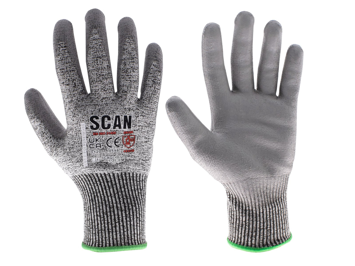 PU Palm Cut D Gloves - L (Size 9)