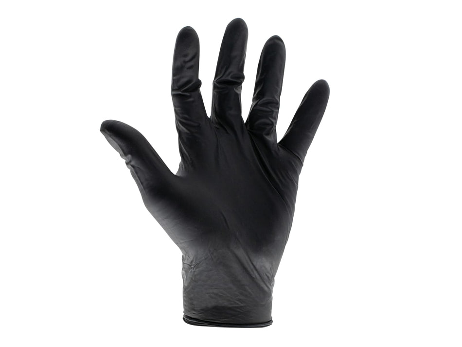 Black Heavy-Duty Nitrile Disposable Gloves Large Size 8 (Box of 100)