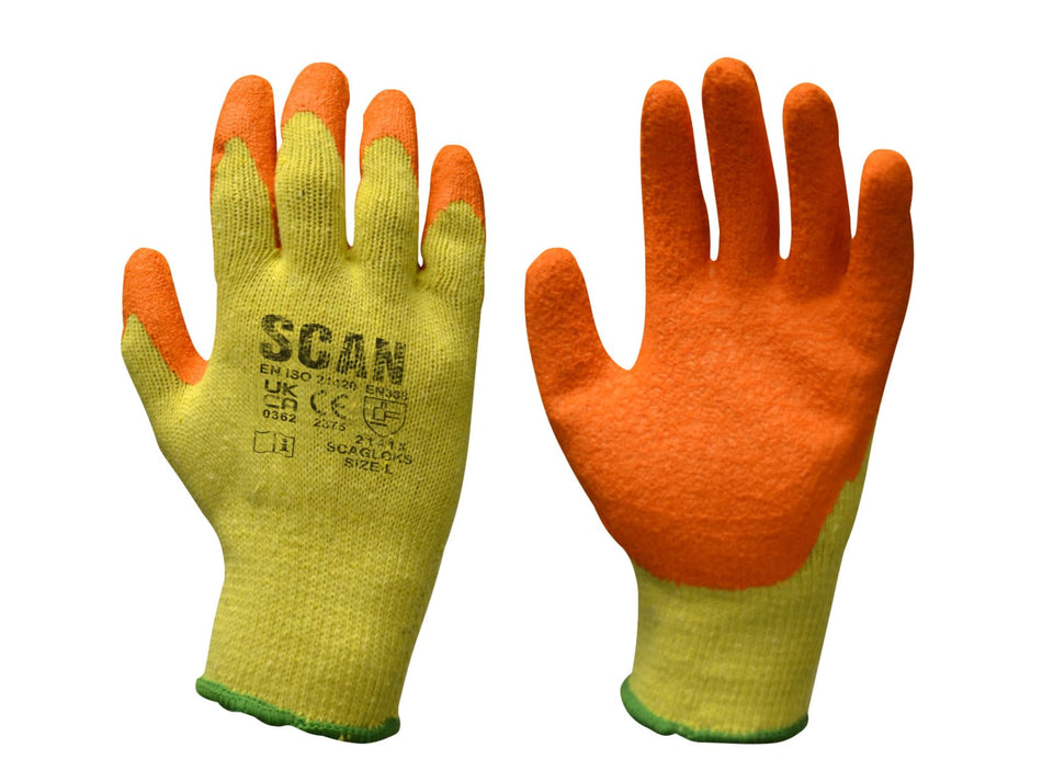 Knitshell Latex Palm Gloves - L (Size 9) (12 Pairs)