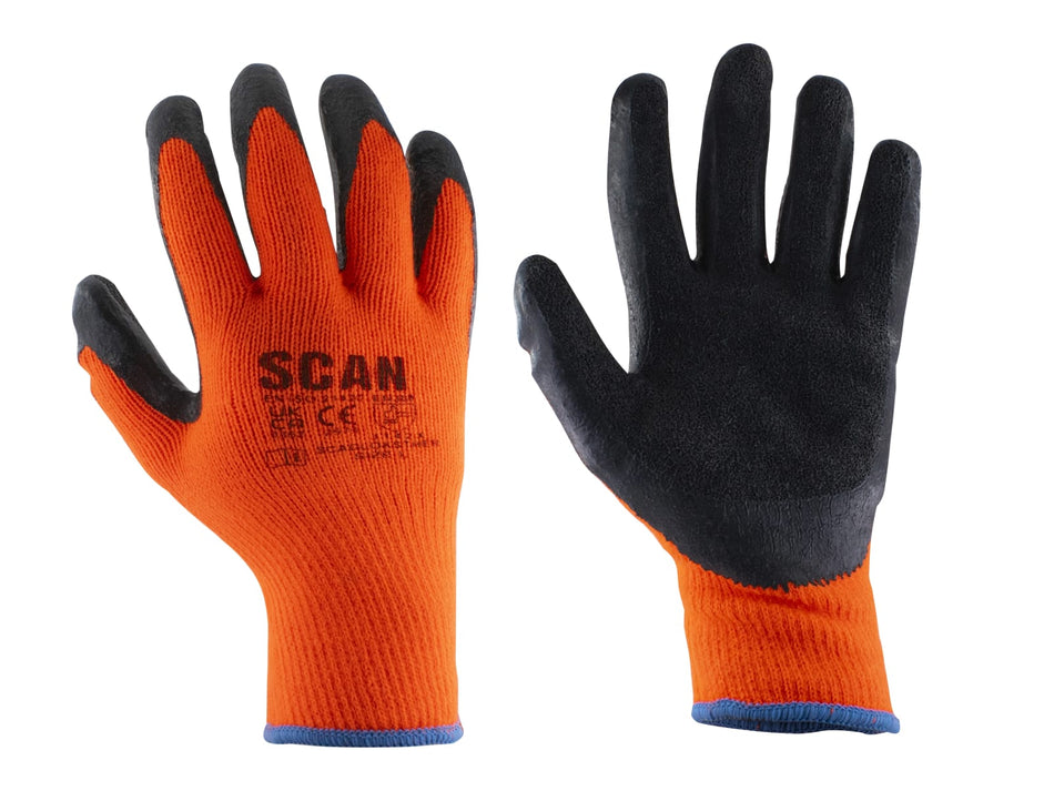 Thermal Latex Coated Gloves - M (Size 8) (Pack 5)