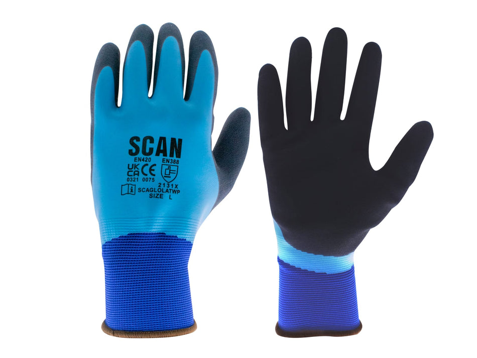Waterproof Latex Gloves - L (Size 9)