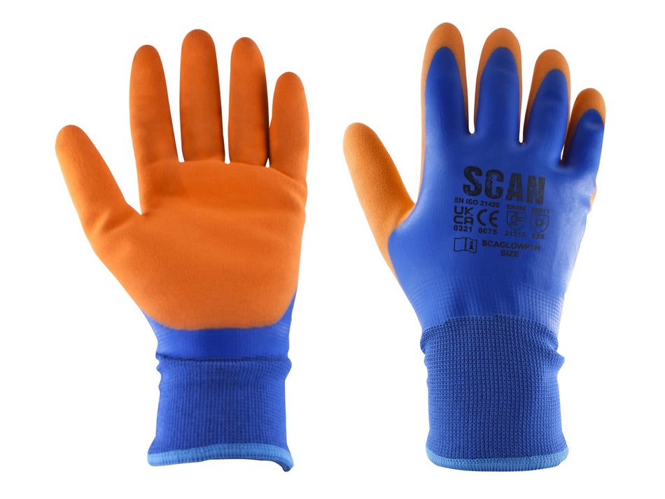 Thermal Waterproof Latex Coated Gloves - XL (Size 10)