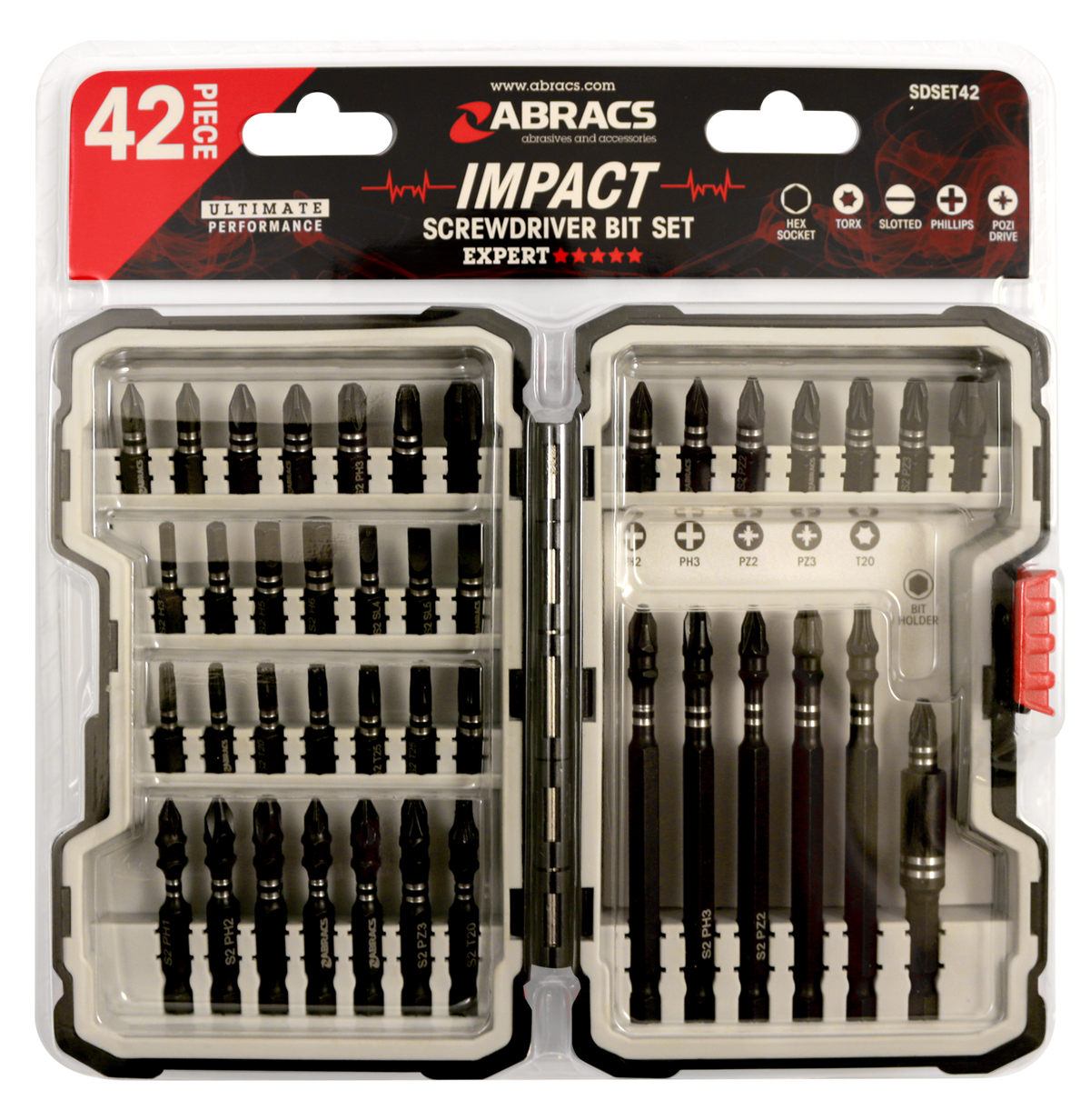 42pc Impact Screwdriver Bits Kit